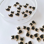 20pcs ＊くろねこ デコパーツ カボション （0448）