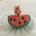 スイカ大好き♡リスちゃんストラップ