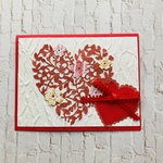 赤いハートがいっぱい　メッセージカード