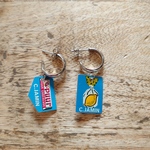 vintagetoffee　vintagepins ブルー　ピアス　vintage　レモン　シンプル