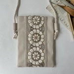 インド刺繍リボンのサコッシュ　【アイボリー】
