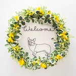 コーギーのWelcomeミモザお散歩リース