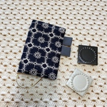 ほぼ日手帳カバー オリジナルサイズ ミナペルホネン anemone ダークネイビー　ファブリック使用