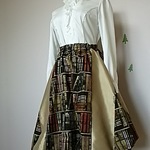 ブラウン図書館＊ボリュームバルンスカート【スペシャル】＊パッチワーク＊大人レディース＊ハンドメイド＊【hiro's】