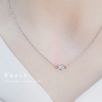 小さな 4mm ジルコニアネックレス　ステンレス チェーンネックレス　華奢　オフィス　可愛い　シンプルネックレス