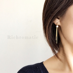 コットンパール×ロングチェーン［ピアス/イヤリング］