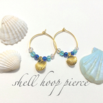 シェル フープ ピアス イヤリング ノンホールピアス