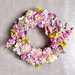 No.wreath-15515★ひな祭りリース23-(3) うさぎ雛 (春のリース・雛祭りリース) 43x42cm・アートフラワー/造花リース/大型リース/壁掛け