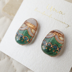 《グリーン×ブルー》小粒デザインピアス