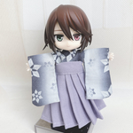 ブルー和柄袴風セットアップ【ねんどろいど/オビツ11】