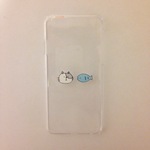 グレーねこちゃんとお魚○iPhoneケース