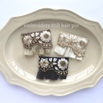 embroidery frill hair pin