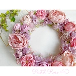 送料込＊Pastel Rose Wreath 40cm 