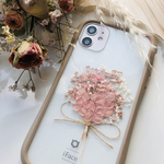 【心春-𝐊𝐨𝐡𝐚𝐫𝐮-】　全機種対応　かすみ草　ミニブーケ　インナーシート　クリアケース　iFace スマホ　ホワイト　ピンク　紫陽花　桃色　春　春色