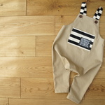 サルエルサロペット●●●size80-90●●●beige×border