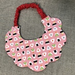 大型犬用もくもくスタイ【おにぎり柄✖️ピンクチェック】