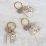 3点限定再販なし　インド刺繍リボン チャーム　キーホルダー