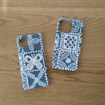 *受注製作*ミナペルホネン*forest tile*ブルー*mina perhonen*iPhoneケース*iPhoneカバー*スマホケース*スマホカバー