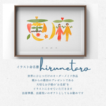 イラスト命名書　𓃱 カード(L判サイズ) 世界にひとつだけの命名書