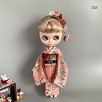 No.328 1/6サイズドール振袖　ピンクのグラデーションに枝花
