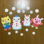 壁面飾り【雪が降ってきた①】冬　12月1月2月　保育教材