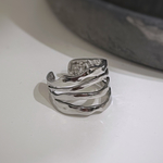 《再入荷》silver925 4連風リング ワイド 幅広  シルバーリング シルバー925 オープンリング カフリング デザイン【R-093】