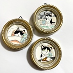 Y様【ご購入用】専用ページ3点セット ミニ原画 家の壁シリーズ15【ぬいぐるみと仔猫の1日のイラスト】【再販】