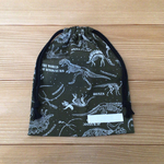 【完成品】巾着  25×20センチ　恐竜カーキ(裏地なし)　給食袋、お道具袋など✨