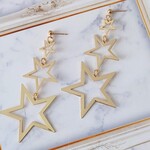 3連☆☆☆さかさまの星のゴールドピアス✳イヤリング