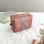 インド刺繍リボンのボックスポーチ