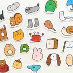 へんてこ生物のフレークシール①　～カラフル動物編～