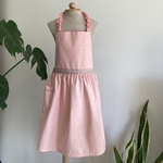 着脱簡単☆*シンプル可愛い.｡. 子供ギャザーエプロン&三角巾:*☆M(130～150サイズ)☆*:.。