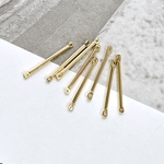 10pcs［25mm・ゴールド］ダブルカン付スティックパーツ コネクター m765