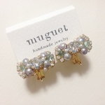【5月20日販売】muguet × ribbon イヤリング アクアブルー