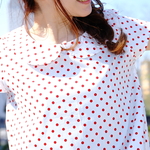 水玉シャツ♡あかドット