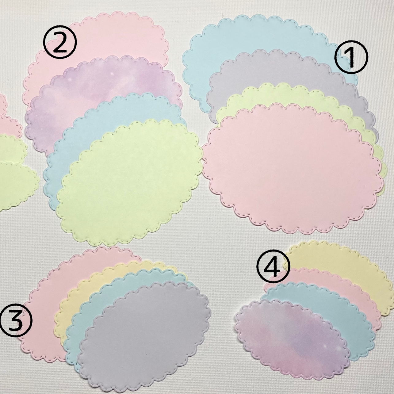 楕円形 5サイズ メッセージカード コメントカード POP ダイカット