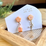 桜クッキー&シフォンケーキのピアス/イヤリング