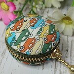 マカロンポーチリバティ  カーズ  （モスグリーンファスナー）