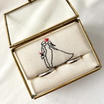 刺繍リングピローNo.028 ナチュラルシリーズ - 出逢い -