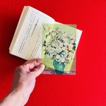 透明栞　ゴッホ【白い薔薇の花】本に挟むと良さが出る栞