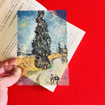 名画透明栞　ゴッホ 「糸杉と星の見える道」 