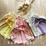 nicolemam様専用　ナチュラルトーンの花柄Wリボンワンピース