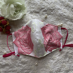 【大きな薔薇🌹】M/L限定刺繍レースマスク〈送料￥84~〉⋆⸜♡⸝‍⋆クレンゼ抗菌加工生地