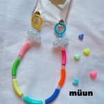 ☁️雲ビーズ☁️レインボービーズ　パーツ　ハンドメイド　ビーズアクセサリー　スマホケース　iPhone ストラップ　チェンストラップ　パールアクセサリー　韓国ビーズ　ビーズストラップ