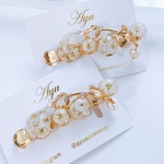 チューリップ🌷　かすみ草とチューリップのヘアクリップ　