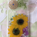 押し花スマホケース【ひまわりイエロー】No.2