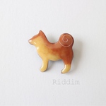 柴犬 七宝焼き ブローチ ドッグ 戌 【再販】七宝焼