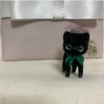 小さなブルーアイ黒猫ちゃん　モールアート　モールベア 