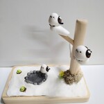 シマエナガ　ふきのとうと福寿草