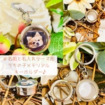うちの子 ペット メモリアル キーホルダー 毛入れ 名前入り 犬 猫 写真 オリジナル ペットロス ✨
